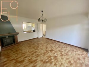 Pièce de vie avec cheminée